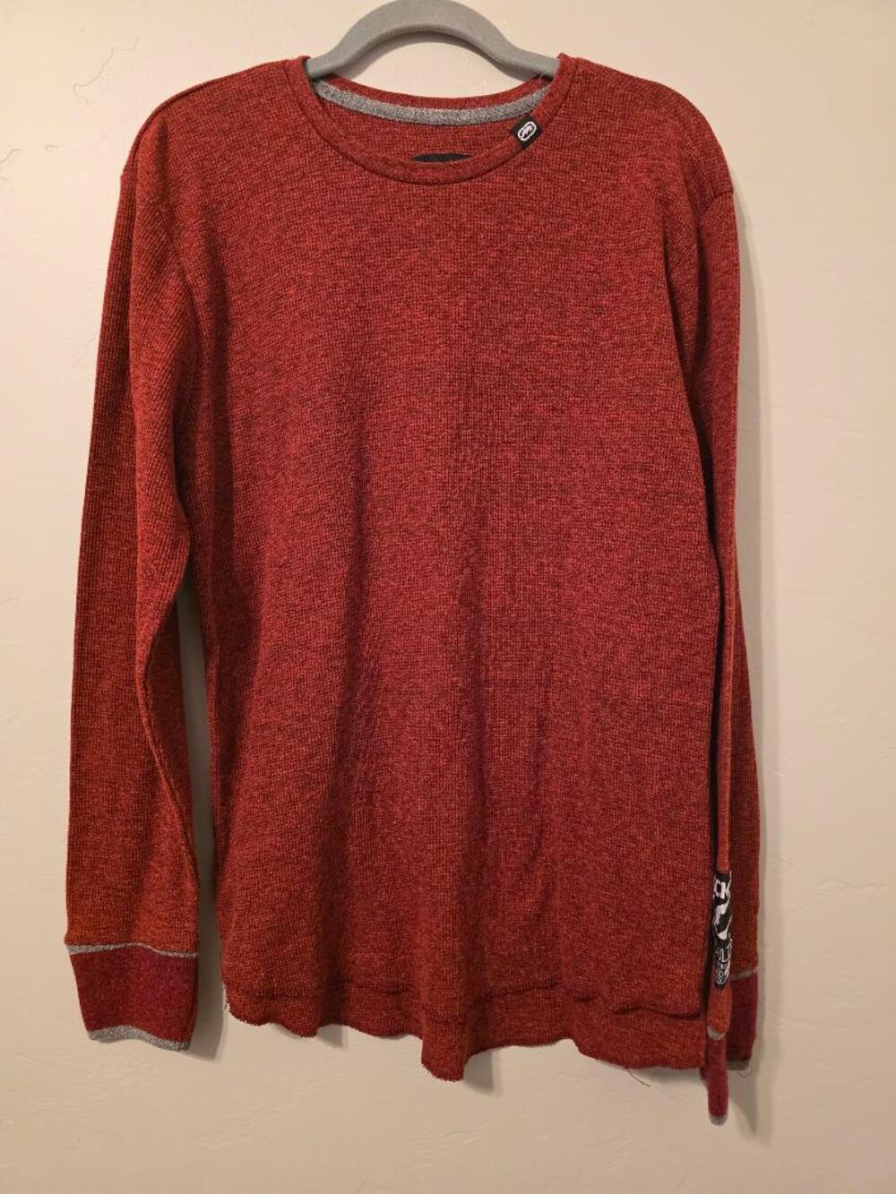Ecko Unltd Red Thermal Long Sleeve Shirt Size L Y2K Streetwear